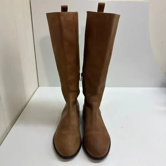 VERY GOOD Boden Knee High 14" Brown Leather Flexible riding boots 8 US / 39 EU - Picture 3 of 13